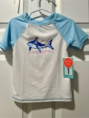 NWT Floatimini Short-Sleeve Shark Rashguard, 4T